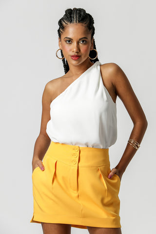 Blusa Assimetrica Ombro Torcido - OFF WHITE