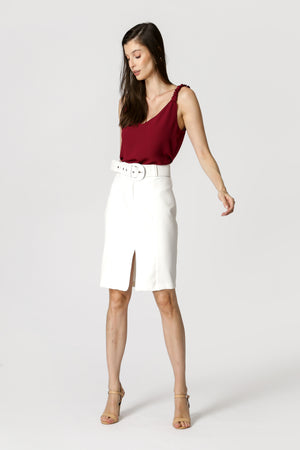 Blusa Decote V Alça Franzida