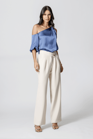 Blusa Ombro Único Balonê - JEANS