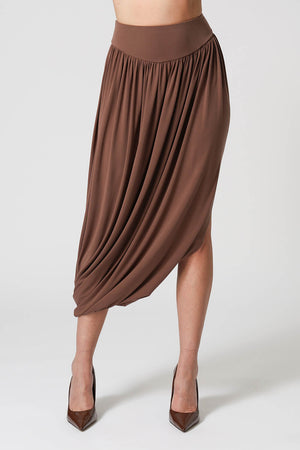 Saia Franzida Com Fenda Lateral