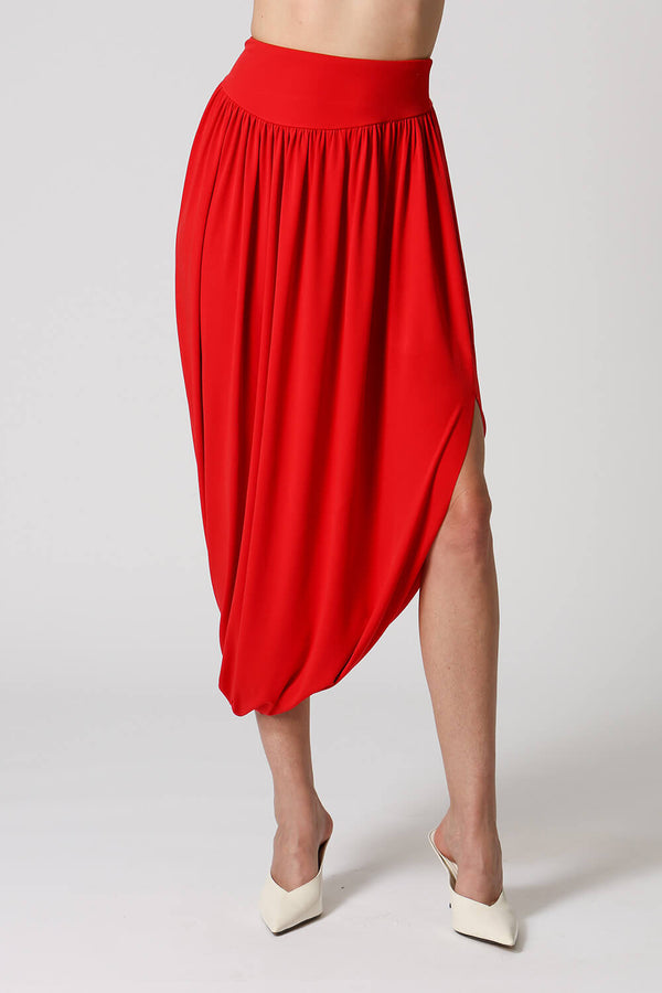 Saia Franzida Com Fenda Lateral