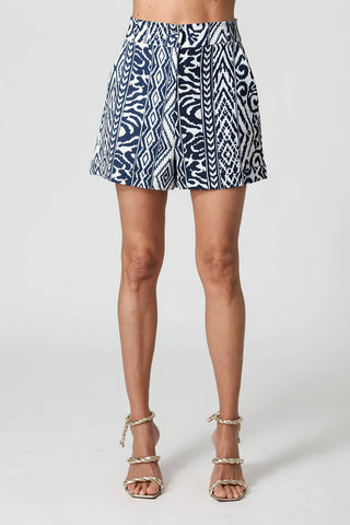 Shorts con dobladillo italiano estampado - AZUL MARINO 3077