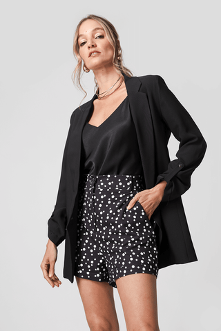 Pantalones cortos de bar italianos estampados - NEGRO 7193