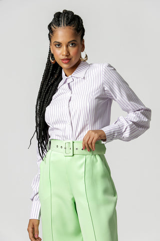 Camisa Slim Estampada - LILAS CL 90131