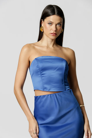 Blusa sin mangas con accesorio plisado - ROYAL