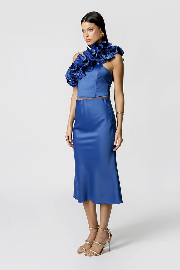 Blusa Sem Mangas Com Acessório Plissado