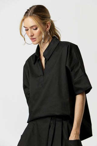 Camisa Manga 3/4 Com Punho Largo - PRETO