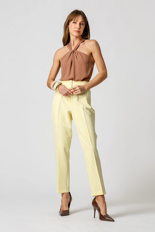 Blusa Com Gola Transpassada - MARROM