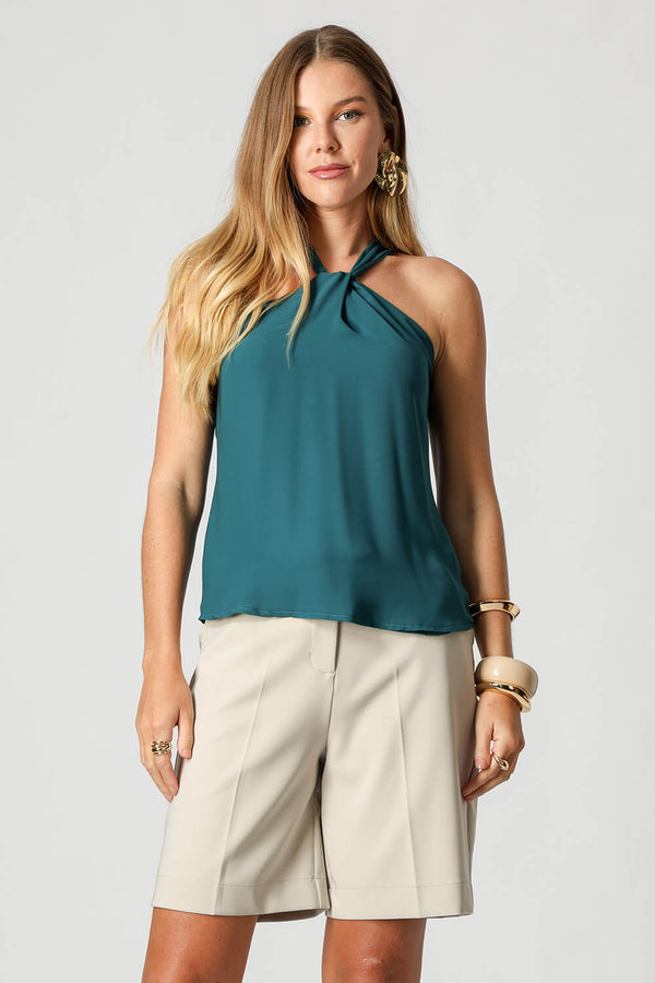 Blusa Gola Transpassada Crepe Fluído