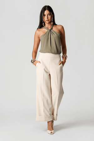 Blusa Gola Transpassada Crepe Fluído