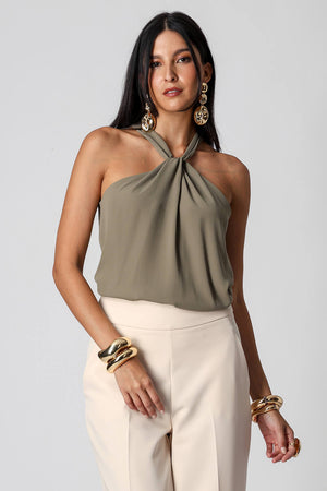 Blusa Gola Transpassada Crepe Fluído