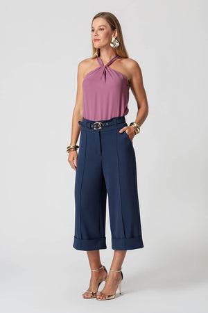 Blusa Gola Transpassada Crepe Fluído
