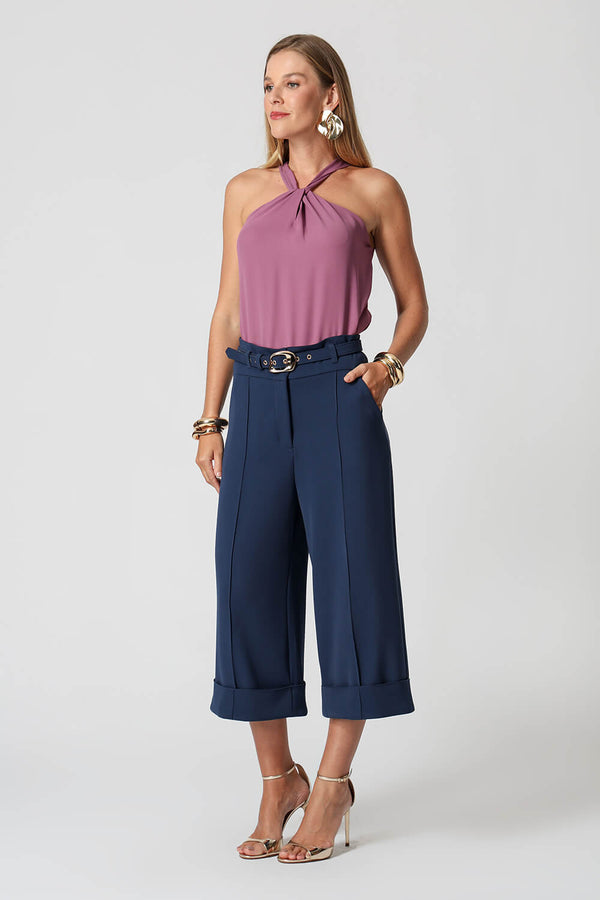 Blusa Gola Transpassada Crepe Fluído
