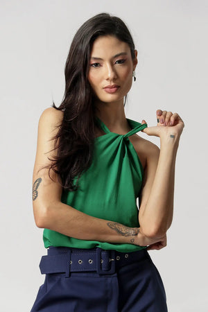 Blusa com Gola Transpassada TRIMIX