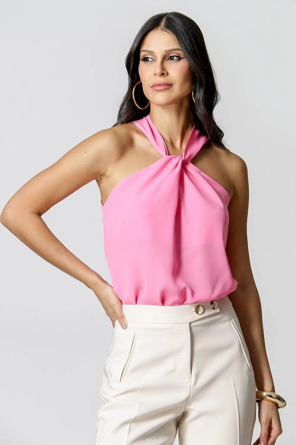 Blusa com Gola Transpassada TRIMIX