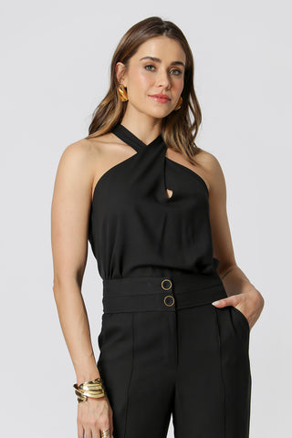 Blusa Decote Transpassado - PRETO