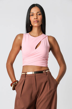 Blusa Cropped Vazado Com Transpasse