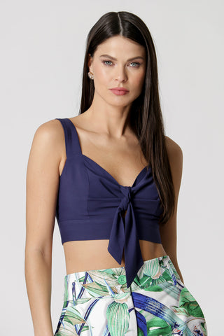 Top con lazo - AZUL MARINO
