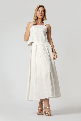 Blusa Linho Decote Quadrado - OFF WHITE 90150
