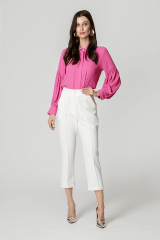 Calça Pantacourt Alfaiataria - OFF WHITE