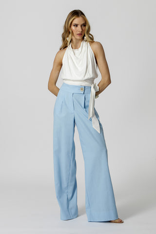 Blusa Degagê Com Amarração Na Cintura - OFF WHITE