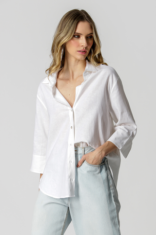 Camisa Básica De Linho - BRANCO