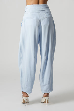Calça Barrel Em Tecido Tencel