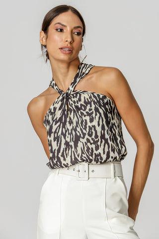 Blusa com Torção - PRETO 2078
