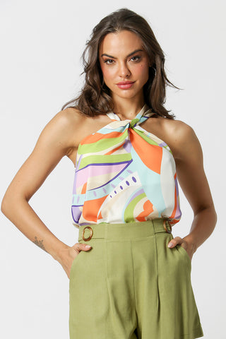 Blusa com Torção - LARANJA 6053
