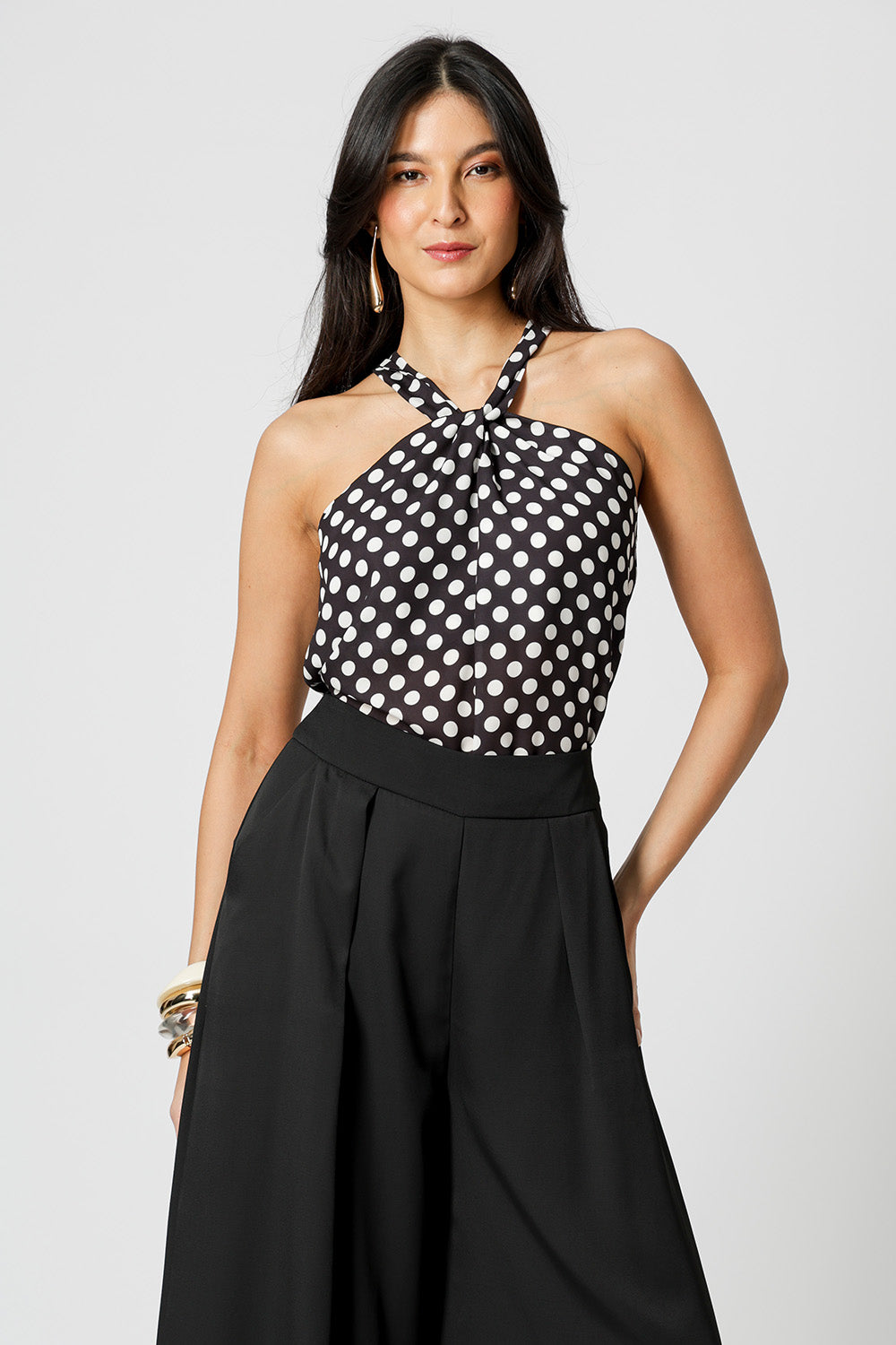 Blusa Crepe Com Torção Estampada