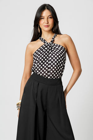 Blusa Crepe Com Torção Estampada