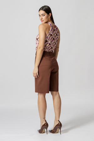 Blusa Crepe Com Torção Estampada