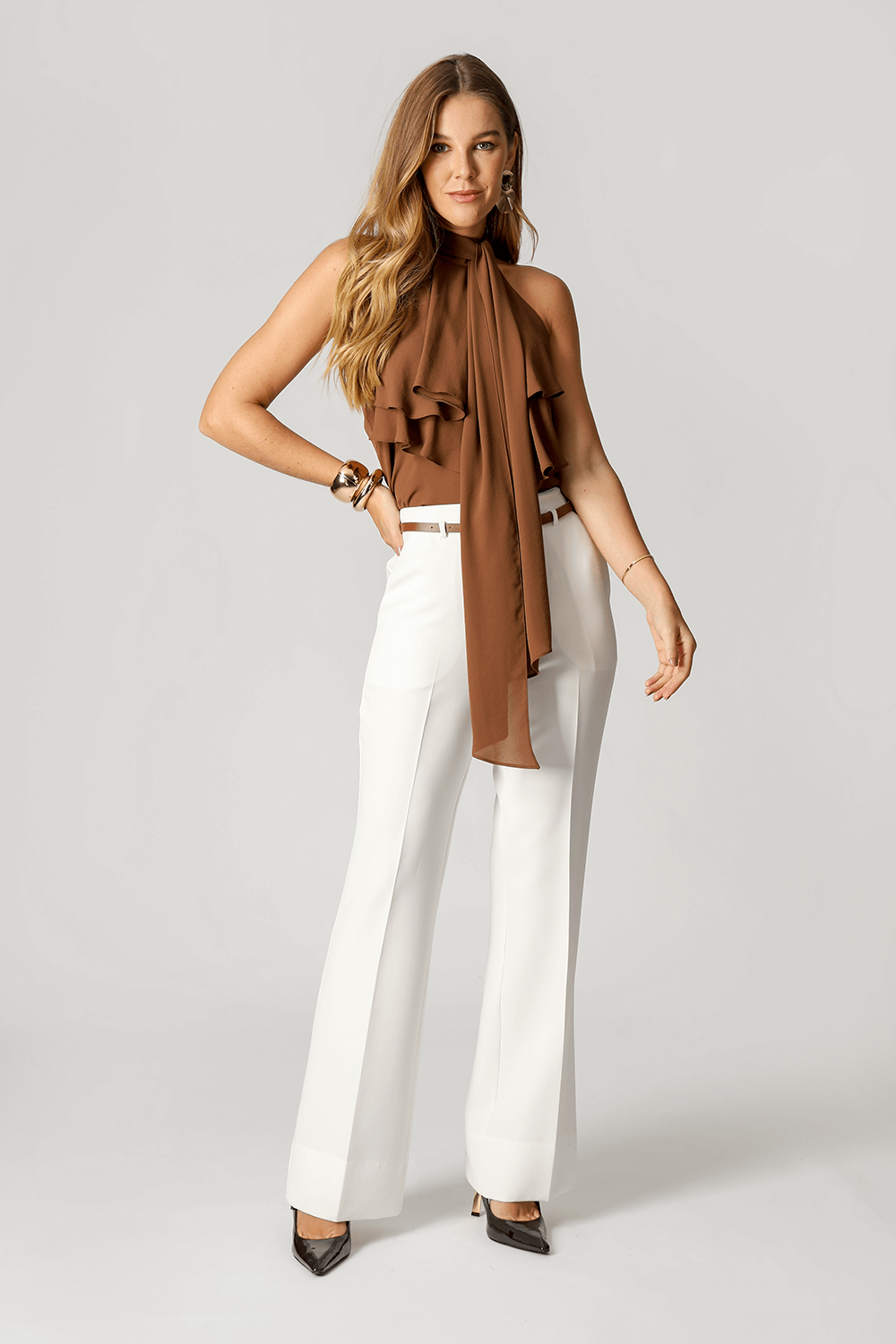 Blusa Ruffle Com Laço
