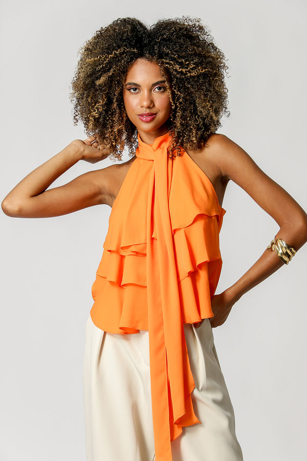 Blusa Ruffle Com Laço