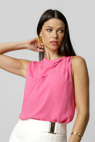Blusa Com Decote Vazado - PINK CLARO