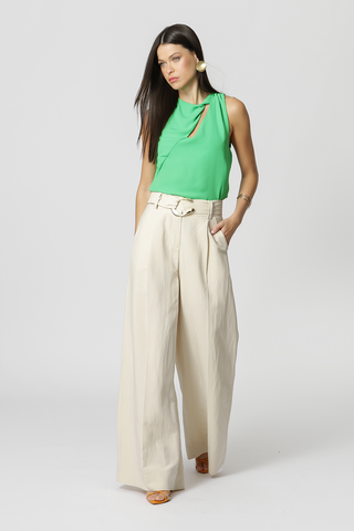 Blusa Com Decote Vazado - VERDE