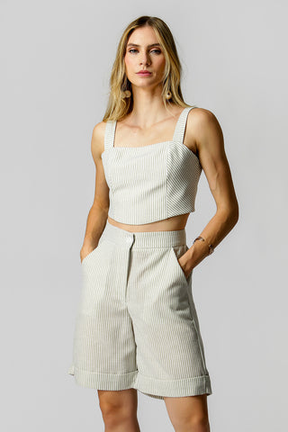 Blusa Linho Alça Larga - OLIVA 90152