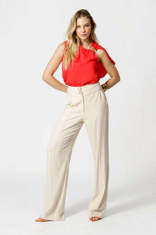 Blusa Sem Manga Com Fivela - CORAL
