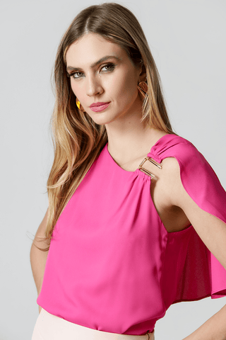Blusa Sem Manga Com Fivela - PINK