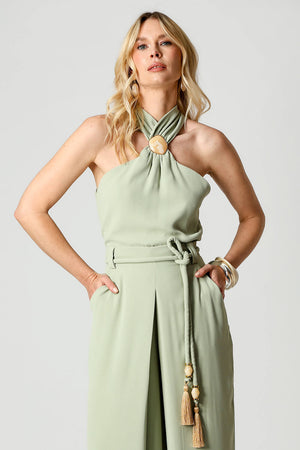 Blusa Crepe Com Fivela Marmorizada No Decote