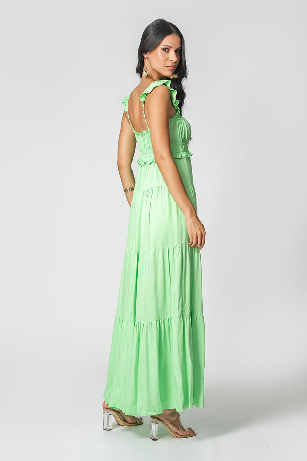 Vestido Com Babados Na Alça