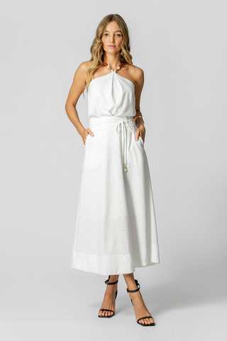 Falda midi con puntera - BLANCO ROJO