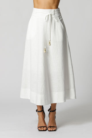 Falda midi con puntera - BLANCO ROJO