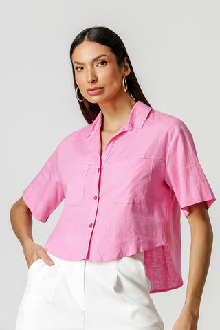 Camisa Cropped Bolso - PINK CLARO