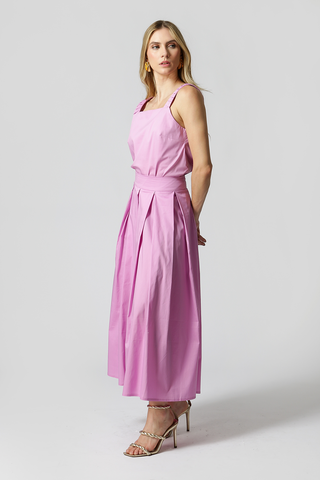 Blusa Alça Larga Com Pregas - LILAS CLARO