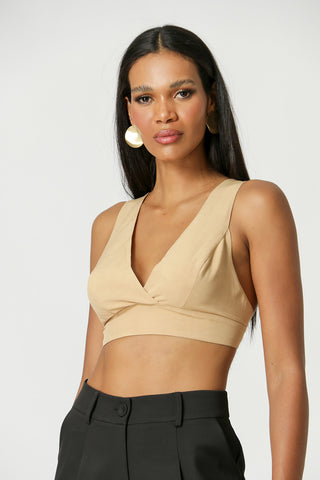 Top de tirantes anchos - BEIGE ESC