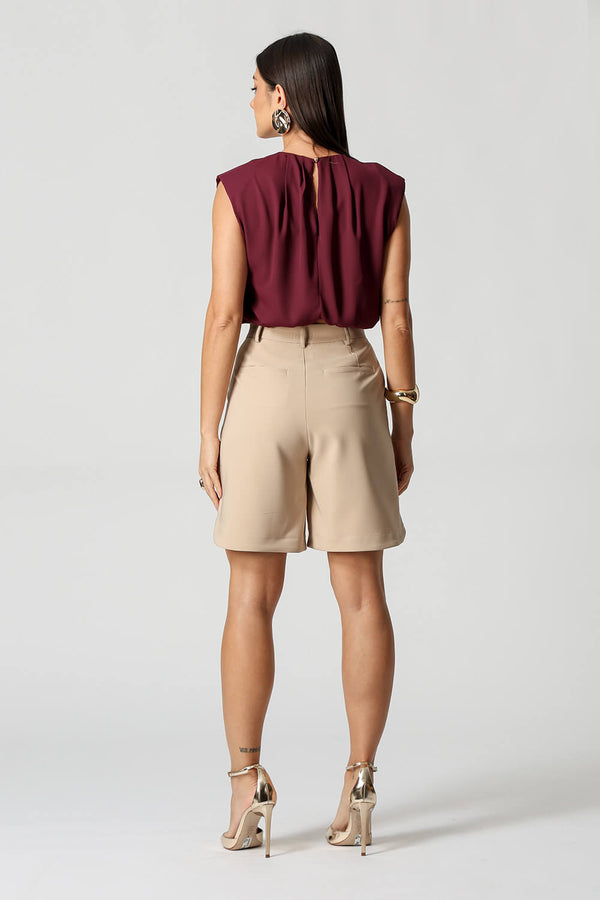 Blusa Balonê Com Ombro Estruturado