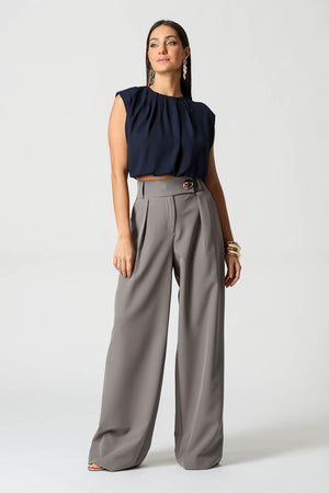 Blusa Balonê Com Ombro Estruturado