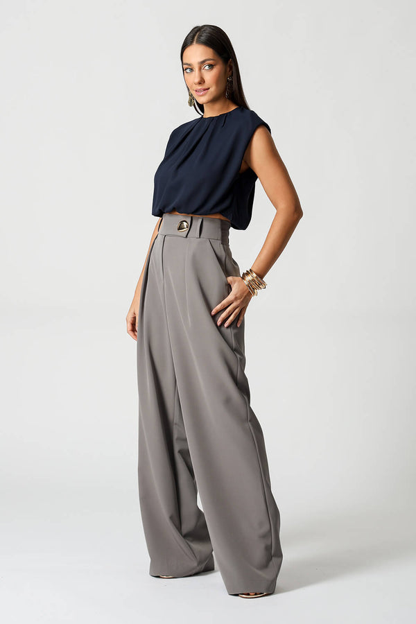 Blusa Balonê Com Ombro Estruturado