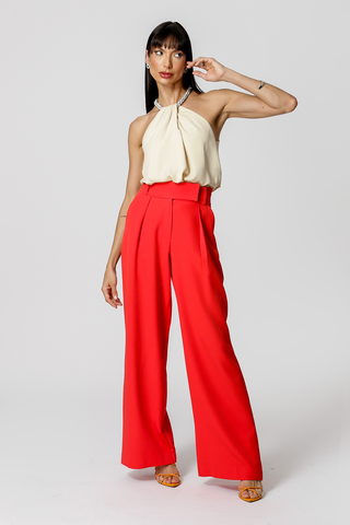 Blusa Com Colar De Strass - BEGE